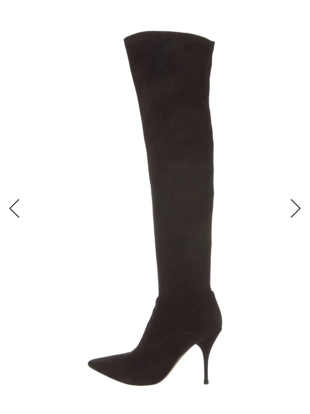 Valentino Black Suede Over-the-Knee Stiletto Boot